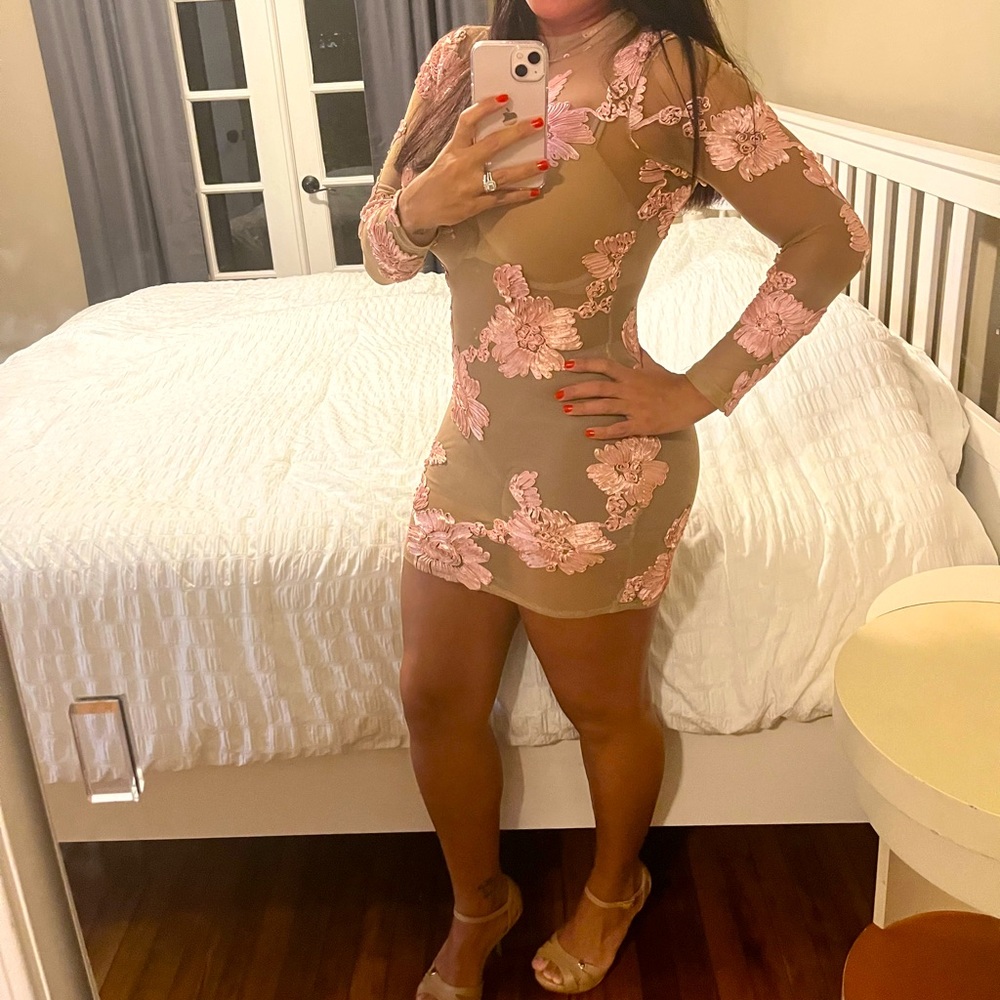 Mesh flower dress